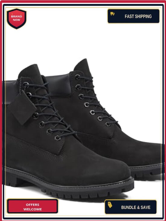 Men\'s Waterproof Hiking Boots Premium Leather Lace-Up Durable Rubber Sole Ankle main image 5